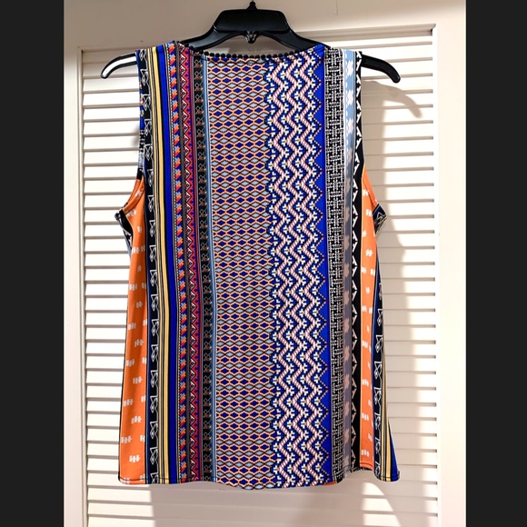 Carmen Marc Valvo Colorful Ikat Striped Tank - Picture 3 of 4